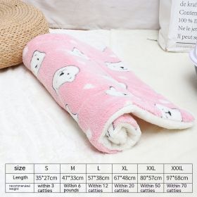 Winter Pet Mat Cat Nest Flannel Kennel Blanket Cat Pad Pet Bed (Option: Pink Bear Head-M)