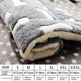 Winter Pet Mat Cat Nest Flannel Kennel Blanket Cat Pad Pet Bed (Option: Gray Bone-L)