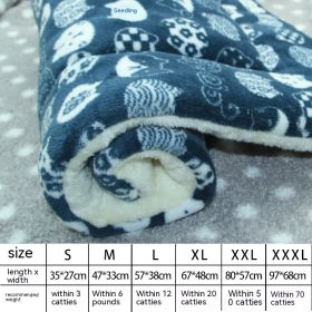 Winter Pet Mat Cat Nest Flannel Kennel Blanket Cat Pad Pet Bed (Option: Blue Lucky Cat-XL)