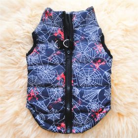 New Dog Clothes Winter Thickened Dog Cotton-padded Jacket Waistcoat Vest Down Silk Cotton Traction Buckle (Option: Spider-L)