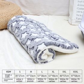 Winter Pet Mat Cat Nest Flannel Kennel Blanket Cat Pad Pet Bed (Option: Blue White Star-L)